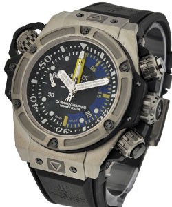 King Power Oceanographic 1000 in Titanium - Limited to 1000pcs on Black Rubber Strap with Black and Blue Dial