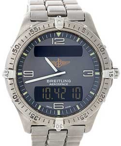 Aerospace Professional Multifunction in Titanium on Black Leather Strap with Grey Dial