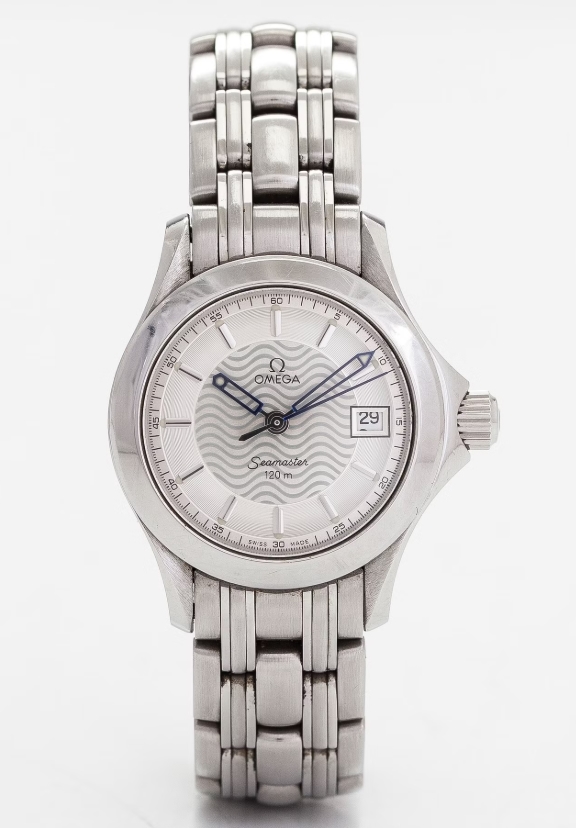 Seamaster 36mm 120M Quartz in Steel On Steel Bracelet with Silver Dial