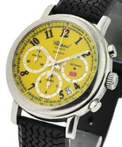 Mille Miglia Automatic Chronograph Steel on Dunlop Rubber Tire with Yellow Dial