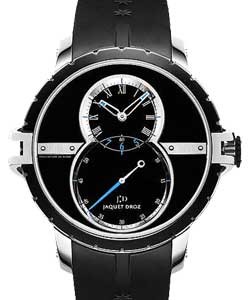 Grande Seconde SUW in Stainless Steel  on Black Rubber Strap with Black Dial
