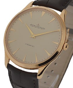 Master Ultra Thin 41mm Rose Gold on Leather Strap with Eggshell Dial