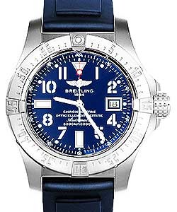 Avenger Seawolf Chronograph in Steel on Blue Rubber Strap with Blue Dial