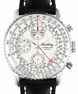 Montbrillant Datora Men''s Automatic Chronograph - Steel On Black Leather Strap with Silver Dial