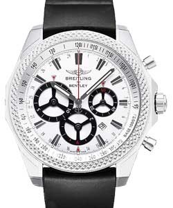 Bentley Barnato Chronograph in Steel on Black Rubber Strap with Silver Storm Dial