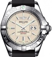 Galactic 41 Men's Automatic in Steel on Black Rubber Strap Strap with Silver Dial