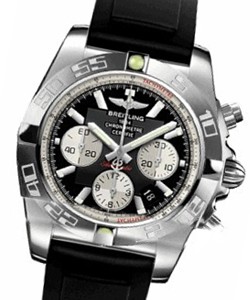 Chronomat B01 Men''s Automatic in Steel On Black Rubber Strap with Black Dial