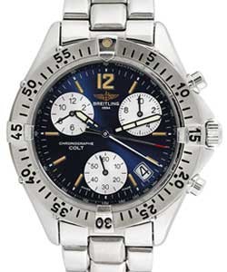 Aeromarine Colt Chronograph in Steel On Steel bracelet with Black Dial with White Sub Dial