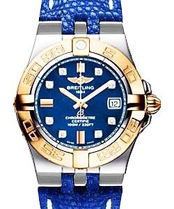 Galactic 30 Ladies' Quartz in 2-Tone w/ Diamond Bezel On Blue Lizard Strap with Blue Diamond Dial