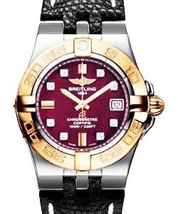 Galactic 30 Ladies' Quartz in 2-Tone On Black Lizard Strap with Red Diamond Dial