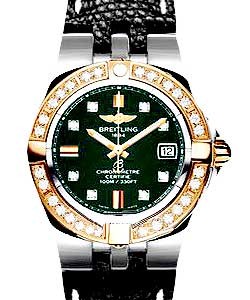 Galactic 30 Ladies' Quartz in 2-Tone Steel and Rose Gold on Bracelet with Green Diamond Dial
