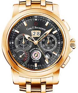 Patravi Chronograde Men''''''''s Automatic in Rose Gold On Rose Gold Bracelet with Black Dial