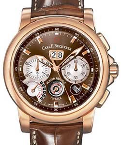 Patravi Chronograde Men's Automatic in Rose Gold On Brown Crocodile Strap with Brown Dial