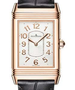 Grande Reverso Lady Ultra Thin Duetto Duo Rose Gold on Strap with Silver/MOP Dial