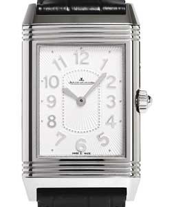 Grande Reverso Lady Ultra Thin Duetto Duo Steel on Strap with Silver Guilloche/MOP Dial