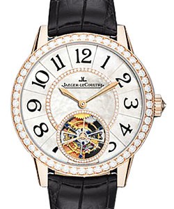 Rendez-Vous Tourbillon in Rose Gold with Diamond Bezel on Black Alligator Leather Strap with Mother of Pearl and Diamond Dial