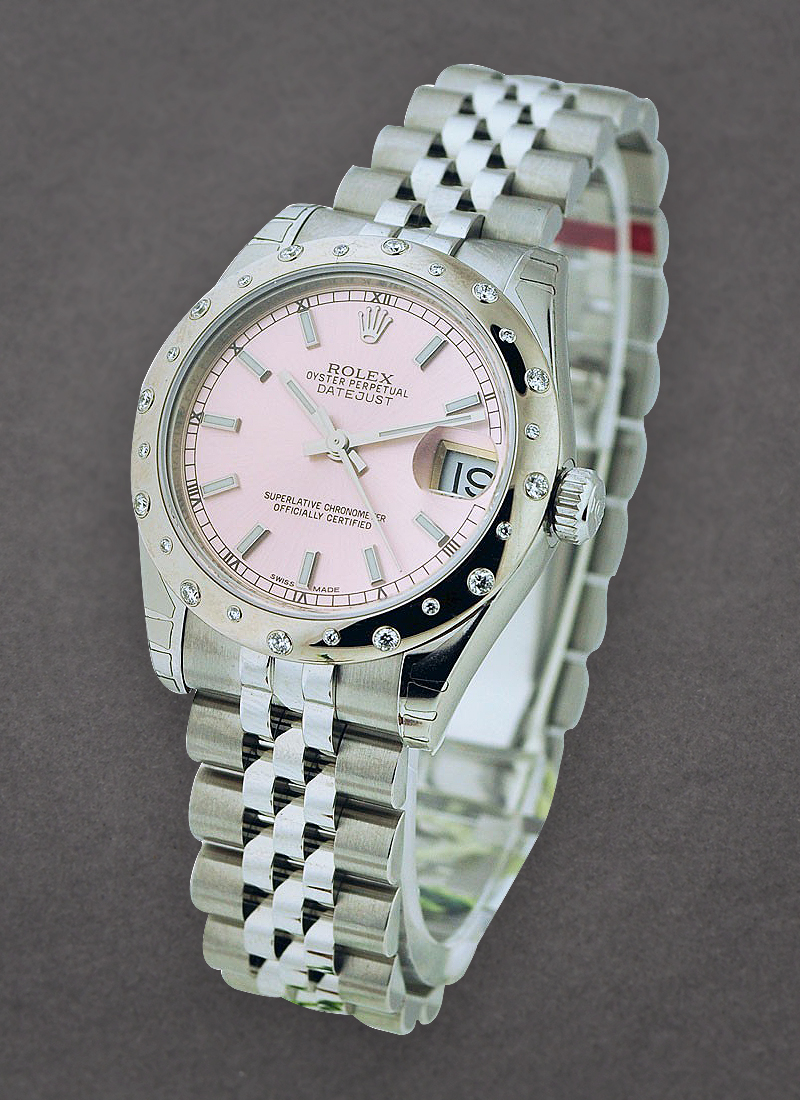 Rolex Unworn Mid Size Datejust 31mm in Steel with 24 Diamond Bezel 