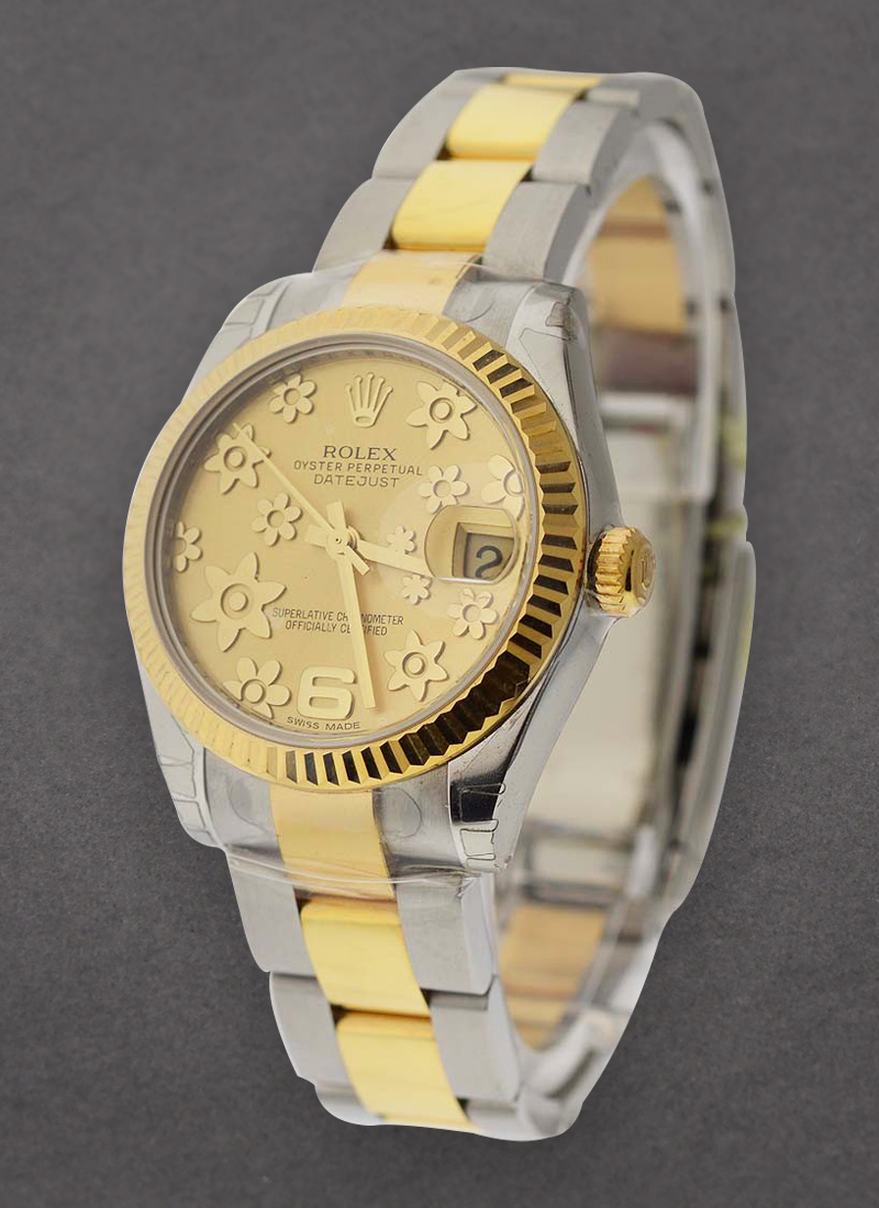 Rolex Unworn 2-Tone Datejust 31mm with Yellow Gold Fluted Bezel