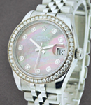 Ladies Datejust 26mm Steel with Diamond Bezel Jubilee Bracelet - Black MOP Diamond Dial