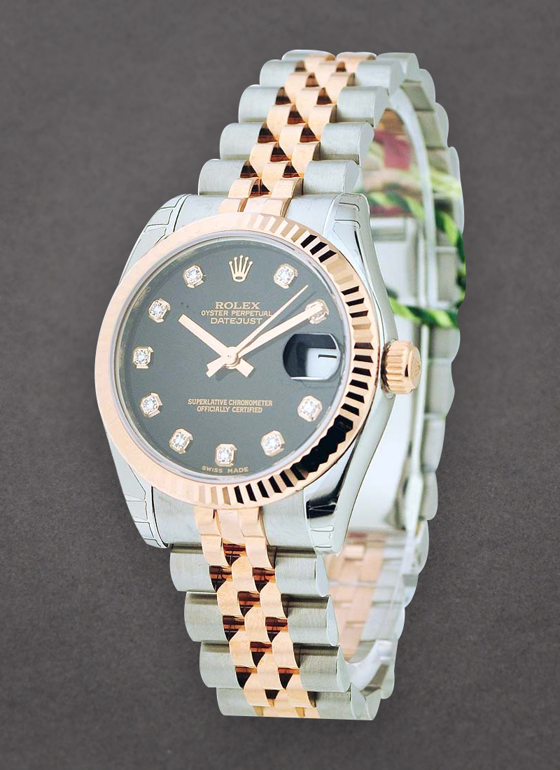 Rolex Unworn Ladies Datejust 26mm in Steel with Rose Gold Fluted Bezel