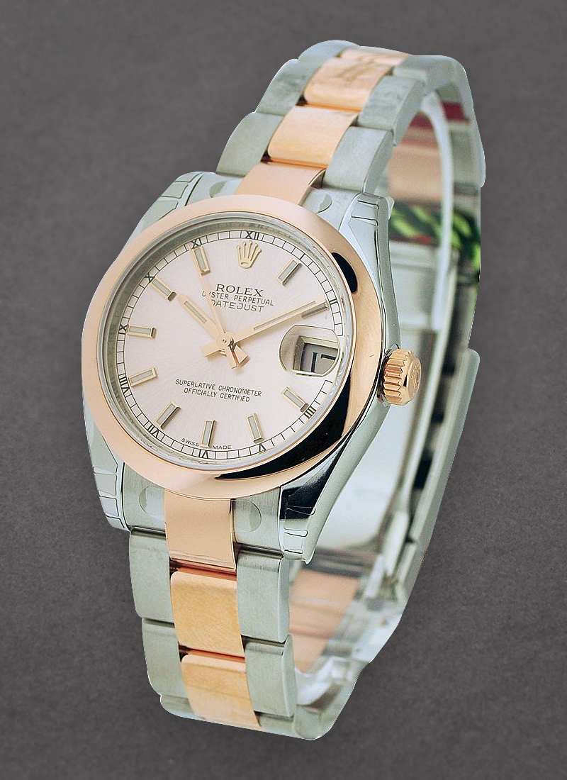 Rolex Unworn 2-Tone Datejust 31mm with Rose Gold Domed Bezel