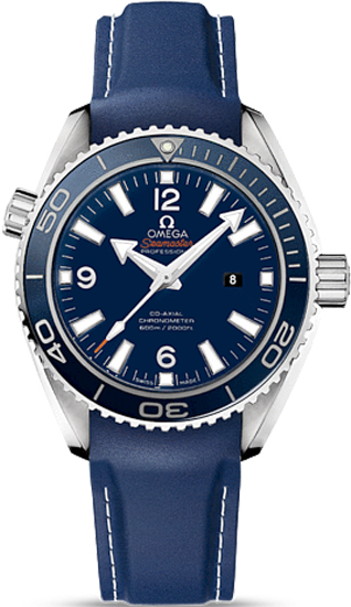 Planet Ocean Liquidmetal in Titanium on Blue Rubber with Blue Dial