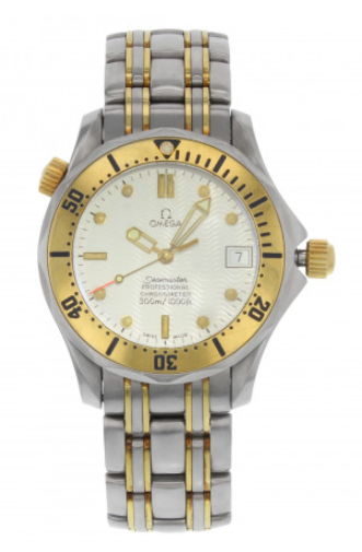 Seamaster 300M 36mm Automatic in Steel and Yellow Gold Bezel On Steel and Yellow Gold Bracelet with White Dial