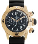 Master Compressor Diving Chronograph in Rose Gold On Black Rubber Strap with Black Dial