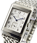 Reverso Grande Taille Manual in Steel Steel on Bracelet with Silver Dial