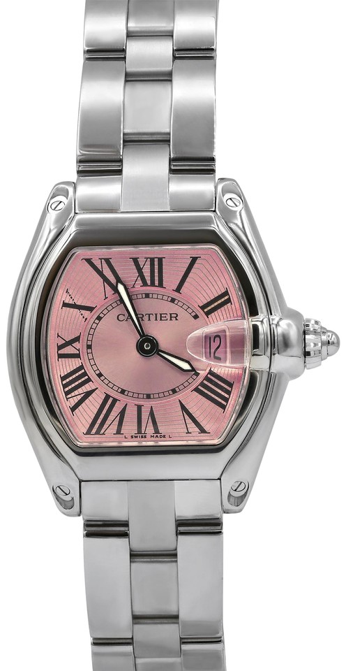 Ladys Roadster Automatic in Steel On Steel Bracelet with Pink Roman Dial