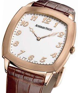 Tradition Extra Thin in Rose Gold  on Brown Crocodile Leather Strap with Silver Dial