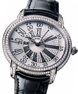 Millenary Queen Elizabeth Cup II 2013 in White Gold with Diamond Bezel on Black Crocodile Leather Strap with Silver Diamond Dial