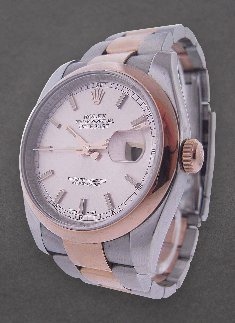 Pre-Owned Rolex Datejust 36mm in Steel with Rose Gold Domed Bezel