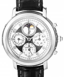 Jules Audemars Grande Complication in Titanium on Black Leather Strap with White Arabic Dial
