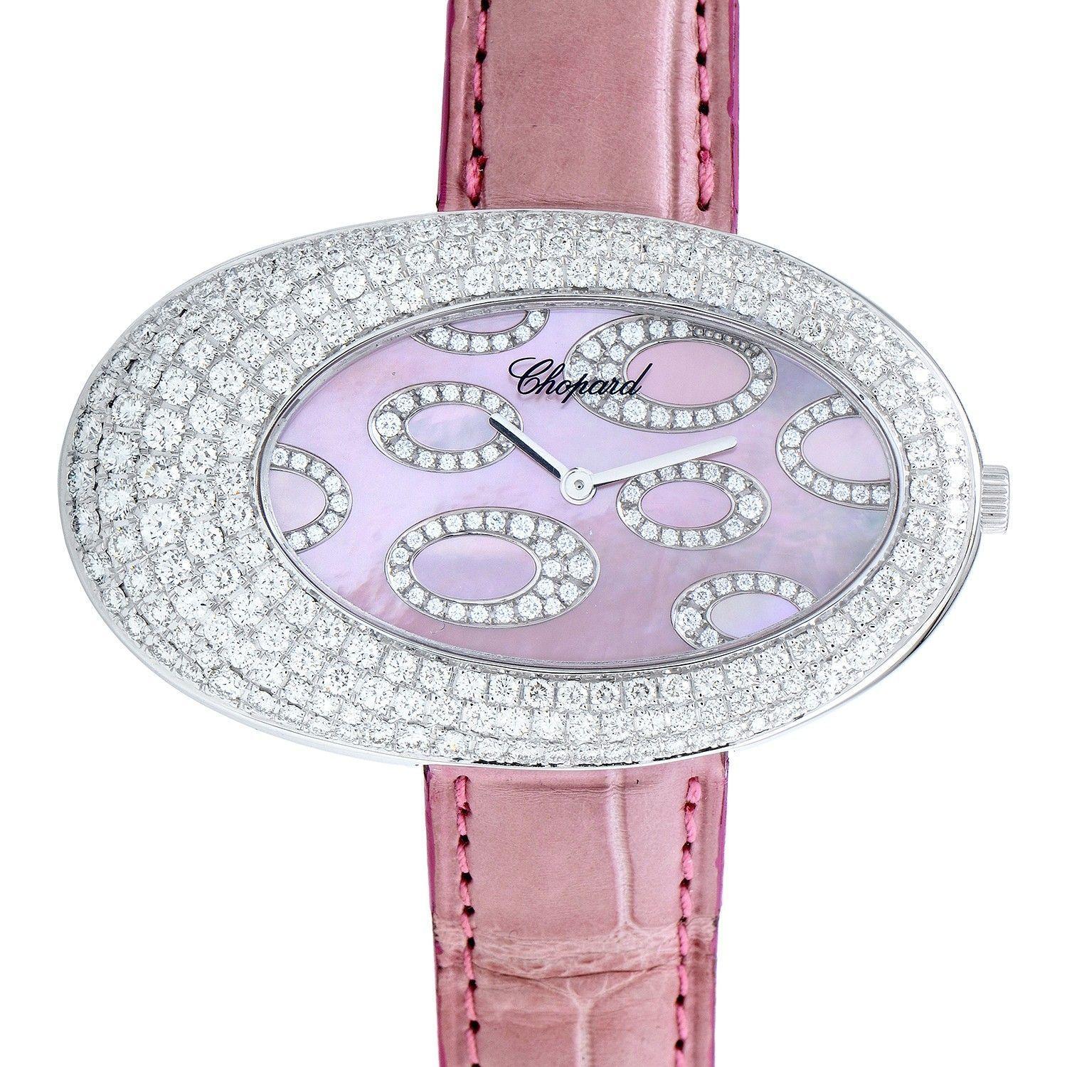 Chopard Lady's Oblong Boutique Edition in White Gold with Diamond Case