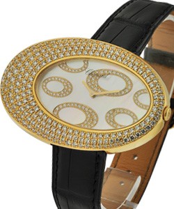 Classique Ladies with Diamond Case Yellow Gold on Strap with MOP Dial
