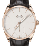 Tonda 1950 42mm Automatic in Rose Gold on Brown Crocodile Leather Strap with Grained White Dial