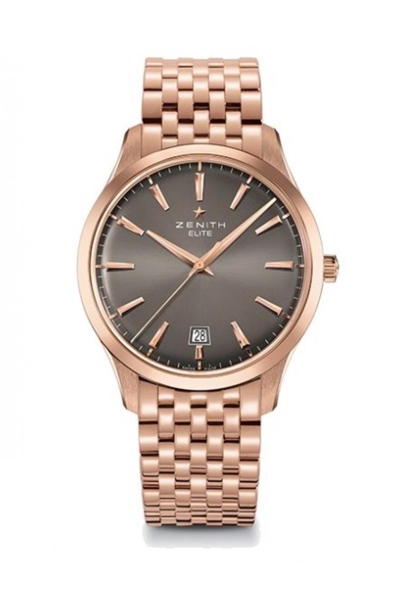 Elite Captain Central Second Automatic in Rose Gold On Rose Gold Bracelet with Grey Dial