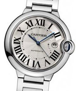 Ballon Bleu Large 42mm Automatic in Steel Stainless Steel on Bracelet with Silver Roman Dial