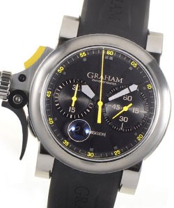 Chronofighter RAC Trigger 46mm in Steel On Black Rubber Strap with Black Dial