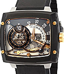 Atelier Jump Hour Retrograde in Titanium on Black Rubber Strap with Skeleton Dial