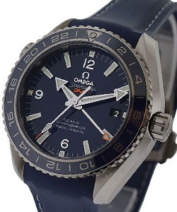 Seamaster Planet Ocean GMT in Steel with Blue Bezel on Blue Leather Strap with Blue Dial