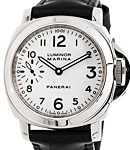 PAM 3 - Marina  44mm Automatic in Steel on Black Crocodile Leather Strap with White Arabic Dial