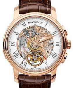 Le Brassus Tourbillon Carrousel 45mm Automatic in Rose Gold on Brown Crocodile Leather Strap with Skeleton Dial