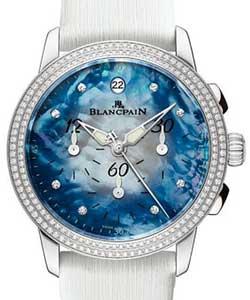 Leman Women''''s Chronograph Flyback Stainless Steel on Satin Strap with MOP & Diamond Dial