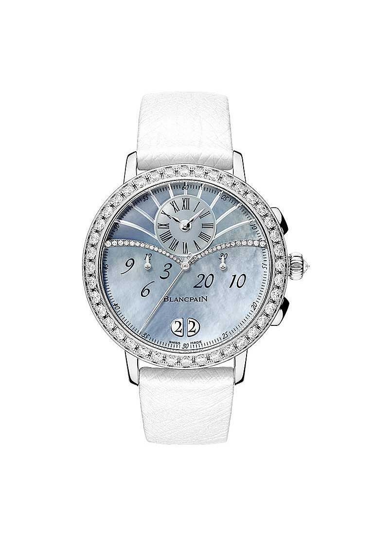 Blancpain Leman Chronograph Flyback Grande Date 39mm Automatic in White Gold with Diamonds Bezel