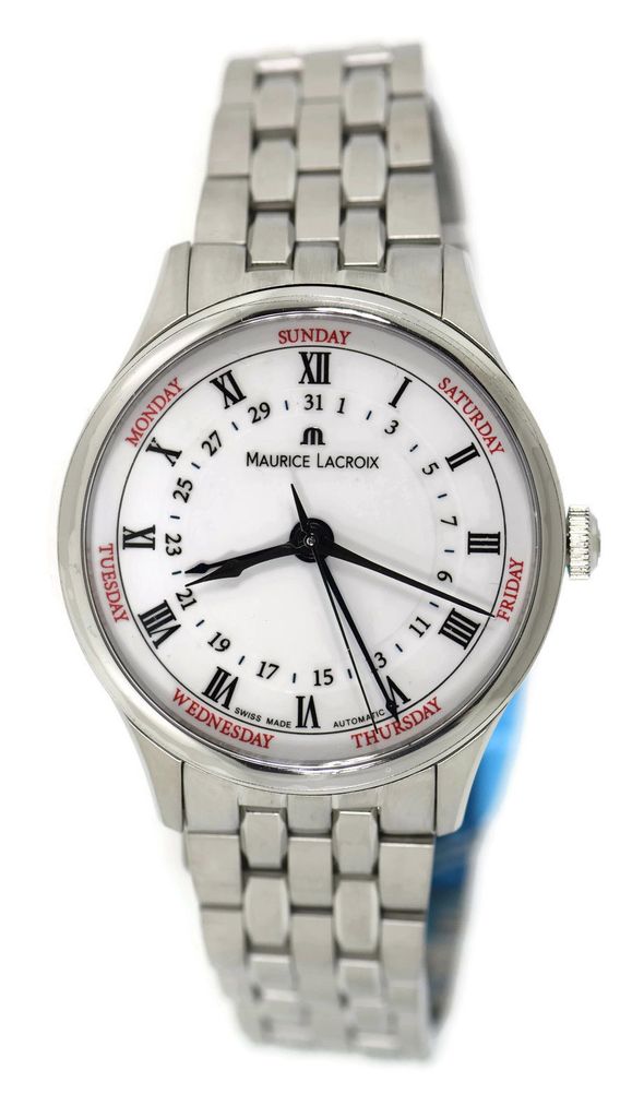 Masterpiece Cing Aiguilles Automatic in Steel On Steel Bracelet with White Roman Dial
