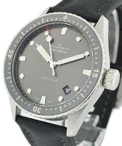 Fifty Fathoms Bathyscaphe 43mm Automatic in Stainless Steel on Black Fabric Strap with Black Sunbrust Dial