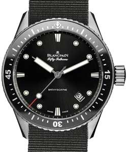 Fifty Fathoms Bathyscaphe Automatic in Titanium  on Nato Strap with Black Dial