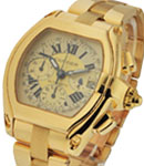 Roadster Chronograph 47mm in Yellow Gold on Bracelet with Champagne Tachymetre Dial
